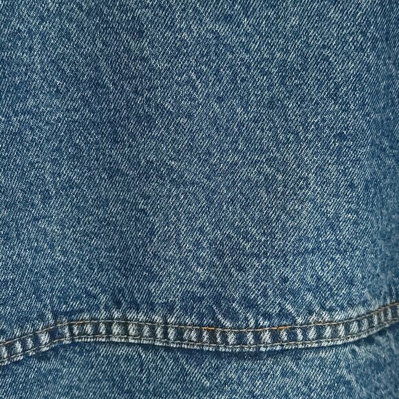 Wrangler Trucker Jacket Men's 4X Blue Denim Button Front Plaid Lined Distressed - Picture 8 of 14